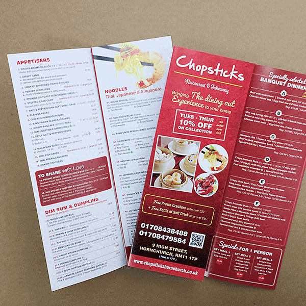 Sponsored Restaurant/Takeaway Menu Design,Folded leaflet A4/A3 Half/Tri/Z Fold D 